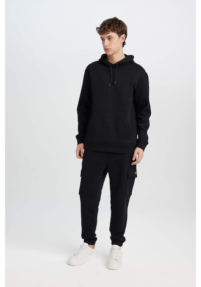 DeFacto Regular Fit Jogger Eşofman Altı Basic Düz Kargo Cepli Lastikli Paça D5252AX25SPBK81