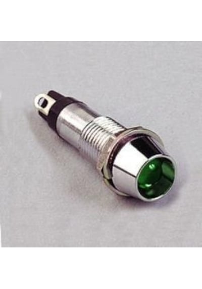 Ic-225 12V 8Mm Sinyal Lambası Metal Led Lamba 1 Adet-Yeşil