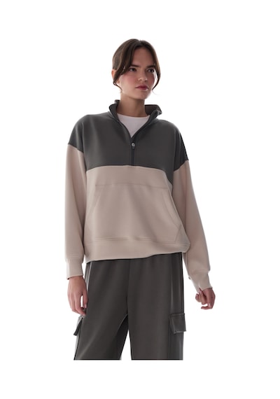 Penti Haki Silky Feel Color Block Sweatshirt