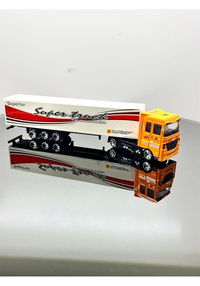 Diecast Metal Tır Oyuncak Süper Power Truck 24 Çek Bırak Tır - Turuncu