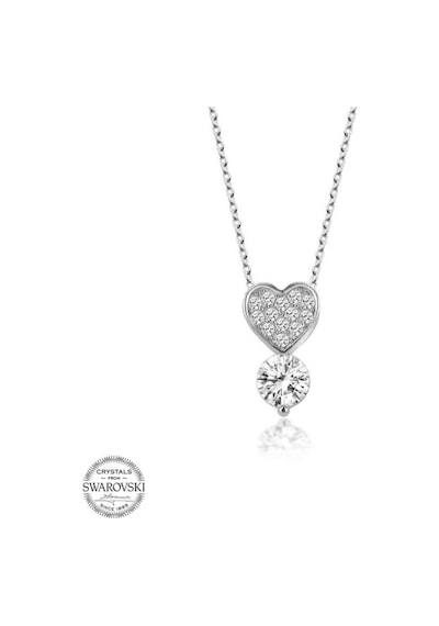 Swarovski Taşlı Gümüş Kalp Tektaş Kadın Kolye (520749239)