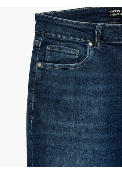 Koton Normal Bel Pamuklu Skinny Fit Jean Pantolon - Michael Jean Koyu İndigo 6sam40114nd