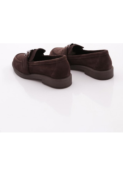 Dgn 527 Kadın Loafer Ayakkabı Kahve Süet