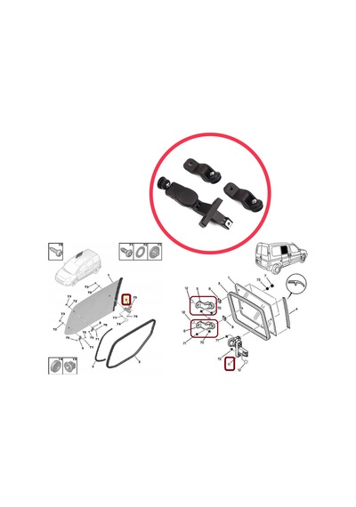 Fiat Citroen Peugeot İçin Arka Sürgülü Cam Kilit Mandal Seti