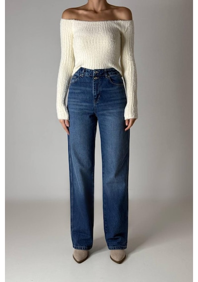 Lacarino 7850 Straıght Kadın Jean Pantolon Blue