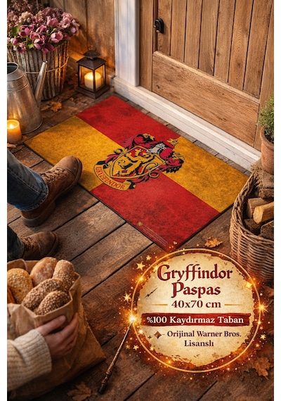 Harry Potter Gryffindor Paspas 40x70 Cm Kapı Önü Paspası Kaydırmaz Taban Lisanslı