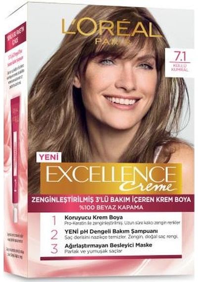 L'Oréal Paris Excellence Creme Saç Boyası - 7.1 Küllü Kumral