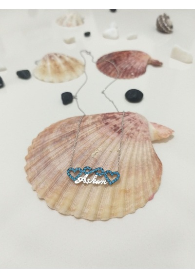 Gümüş Aşkım Yazılı Kalp Sonsuzluk Kolye