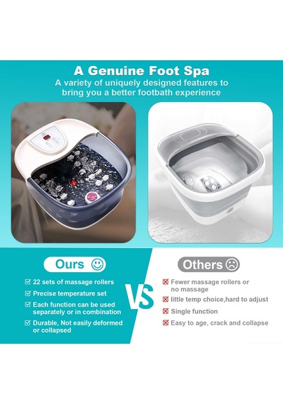 Ecarbme Isı Kabarcıkları Ve Titreşim Masajı Ve Jetleri İle Ayak Spa Banyosu Masajı, 453.6g Çay Ağacı Yağı Ayak Islatma Epsom Tuzu, 22 Silindirli Ayak Sağanak, Hızlı Isıtma, Ayarlanabilir Sıcaklık Ecarbme Isı Kabarcıkları Ve Titreşim Masajı Ve Jetleri İle Ayak Spa Banyosu Masajı, 453.6g Çay Ağacı Yağı Ayak Islatma Epsom Tuzu, 22 Silindirli Ayak Sağanak, Hızlı Isıtma, Ayarlanabilir Sıcaklık