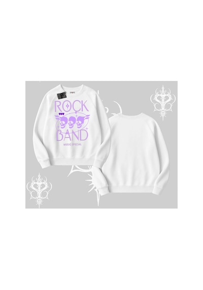 Tarzsokak Biskilet Sweatshirt Rock Band Street Noise Culture Beyaz