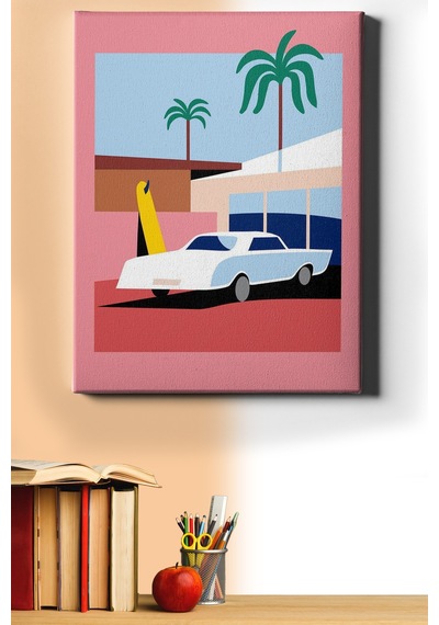 Webstyle Sayılarla Boyama Seti Çerçeveli Kasnaklı Tatil 2 50x65 Cm