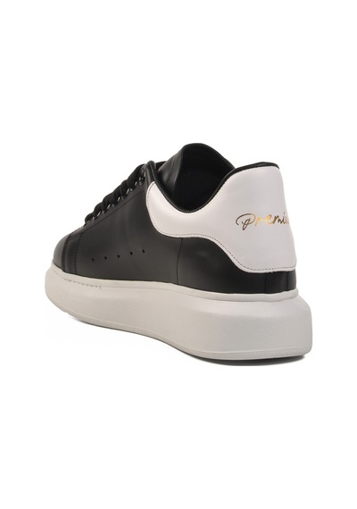 Beyaz Siyah Beyaz Hakiki Deri Erkek Sneaker Premium 02028 M Beyaz-siyah-beyaz Çok Renkli