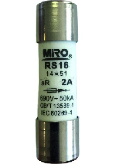 Miro Rs16z/20a ,14x51mm 20a Ar/hızlı Kartuş Sigorta