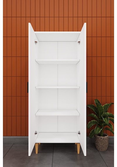 Modern 2 Kapaklı Çok Amaçlı Mutfak Banyo Dolabı %100 Mdf Erzak Kiler Dolabı Fd02 Beyaz