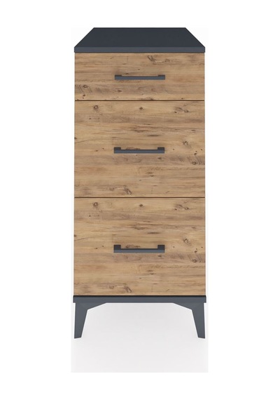 Kronos Komodin 3 Çekmeceli 44x59x96 Antrasit-çam Antrasit