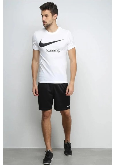 Nike Running Dri Fit Mens T-shirts Erkek Koşu Tişört Beyaz Beyaz