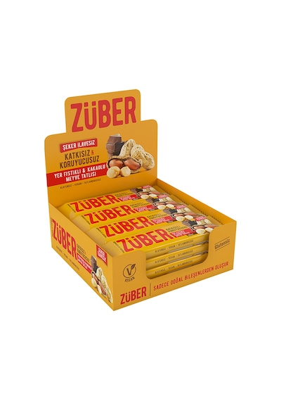 Züber Glutensiz Yer Fıstıklı & Kakaolu Meyve Tatlısı 12 x 40 G