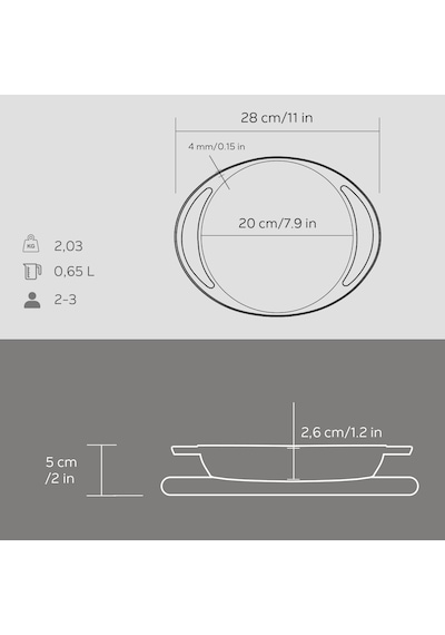 Lava Ahşap Altlıklı Döküm Demir Yuvarlak Tava Çap 20 CM