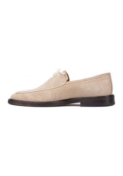 Shoetyle - Bej Süet Bağcıklı Erkek Klasik Ayakkabı 250-7511-1014-bej Bej