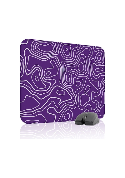 Mor Beyaz 48x40 Xl Taraftar Gaming Oyuncu Mouse Pad Kaymaz Taban Büyük Fare Altlığı Topography