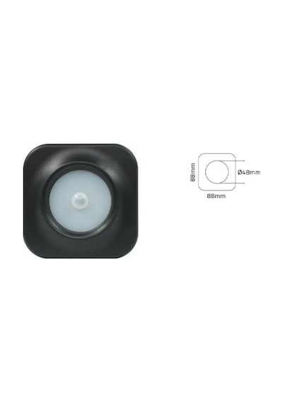 3 Watt Radar Sensörlü, Siyah Kasa, Amber Işık Merdiven, Koridor, Basamak, Hol Armatürü - Led Armatür Siyah