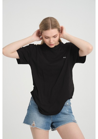 Süperlife Kadın Bisiklet Yaka Regular Fit Baskılı Tişort Spr21yk23 Black Süperlife Kadın Bisiklet Yaka Regular Fit Baskılı Tişort Spr21yk23 Black