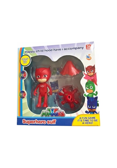 Pj Maskeliler Tekli Aksesuarlı Figür Karakter Oyun Seti Pj Mask Kırmızı