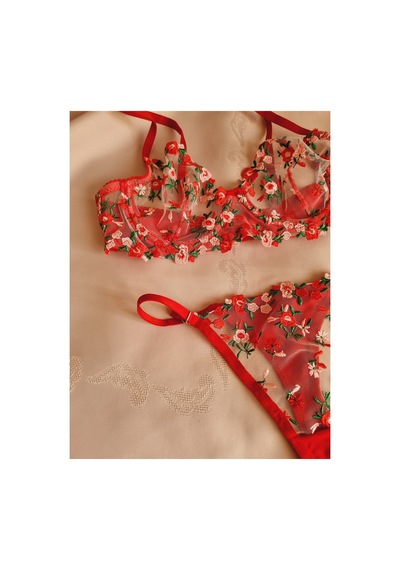 Demirsa Boutique Kırmızı Çiçek Desen Dantelli Bralet Takım Sütyen&tanga Kırmızı Çiçek Desen Demirsa Boutique Kırmızı Çiçek Desen Dantelli Bralet Takım Sütyen&tanga Kırmızı Çiçek Desen