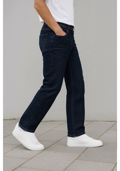 Cedy Denim Regular Fit Jean Martin Yüksek Bel Standart Kesim Esnek Kot Pantolon C336 Lacivert