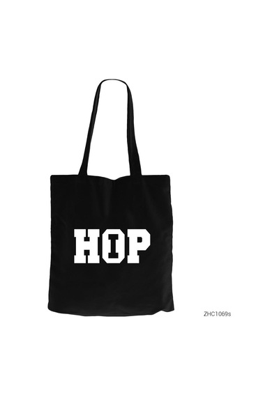 Hip Hop Siyah Kanvas Bez Çanta Siyah