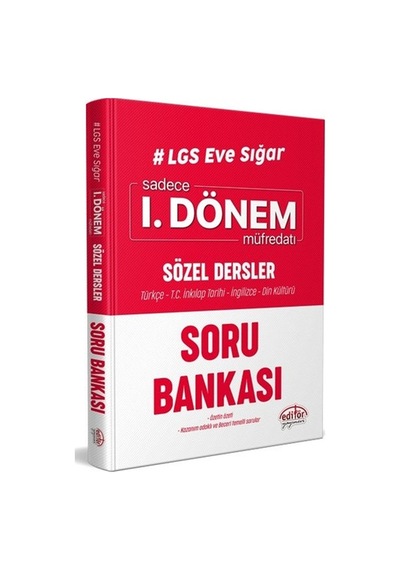 Editör Yayınları 8. Sınıf Lgs Eve Sığar Sadece 1. Dönem Sözel Der