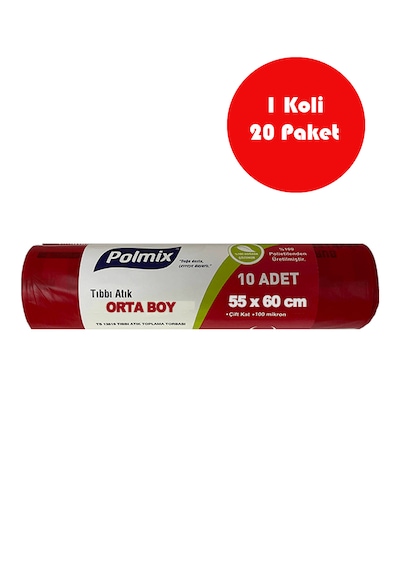 20 Adet Orta Boy Atık Torbası 55x60 Cm - P130