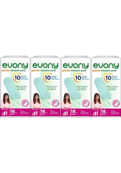 Evony Günlük Mesane Pedi Ekstra Uzun 72 Adet (4Pk*18)