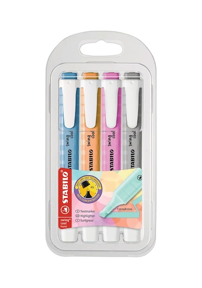 Stabilo Swing Cool Fosforlu Kalem Seti 4 Pastel Renk 275-4-08-2 Çok Renkli