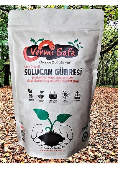 Vermisafa %100 Doğal Organik Katı Solucan Gübresi 1KG