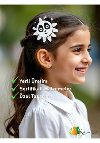 Çiçek Çerçeveli Panda Keçe Dikiş Hobi Seti Çocuklar İçin Dıy El İşi Aktivite Kiti Bileklik Toka