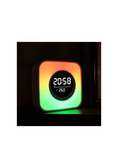 Rgb Led Bluetooth Hoparlörlü Dijital Masa Saati, Çalar Saat, Gece Lambası, Termometre, Ambiyans Işığı Ve Kablosuz Şarj Destekli Çok Fonksiyonlu Akıllı Saat P10 Rgb Led Bluetooth Hoparlörlü Dijital Masa Saati, Çalar Saat, Gece Lambası, Termometre, Ambiyans Işığı Ve Kablosuz Şarj Destekli Çok Fonksiyonlu Akıllı Saat P10