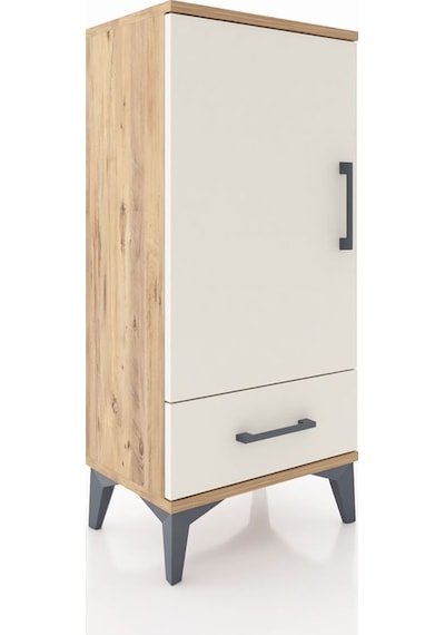 Arges Komodin 3 Raflı Tek Çekmeceli Tek Kapaklı 44x30x96 Çam-... Çam