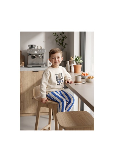 Deniva Kids Erkek Çocuk %100 Pamuklu Çizgili Pantolonlu Sweatshirt Kreş Takımı 2'li Set MAvi Deniva Kids Erkek Çocuk %100 Pamuklu Çizgili Pantolonlu Sweatshirt Kreş Takımı 2'li Set MAvi