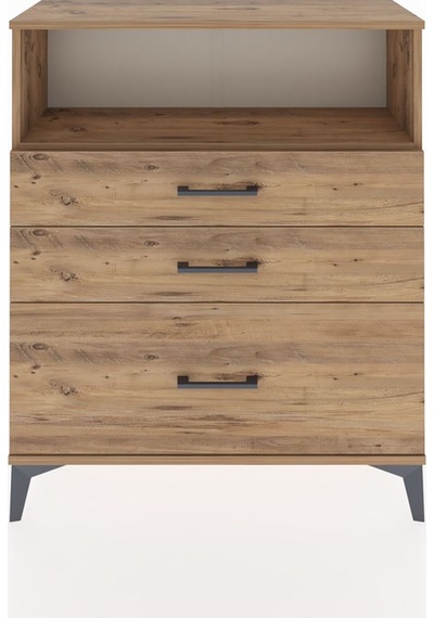 Arges Şifonyer Tek Raflı 3 Çekmeceli 88x30x106 Çam-çam Çam