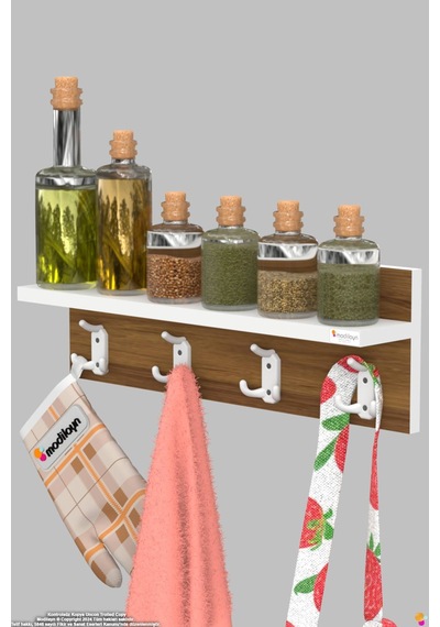 Kedi 12 Kancalı Mutfak Askısı 3'lü Set 61,4x19 Cm - Şık Tasarım, Çok Amaçlı Düzenleyici Ve Yer Tasarrufu 65 Cm