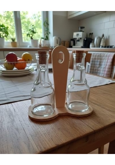 Minka Concept Ahşap Stantlı 2li Yağdanlık