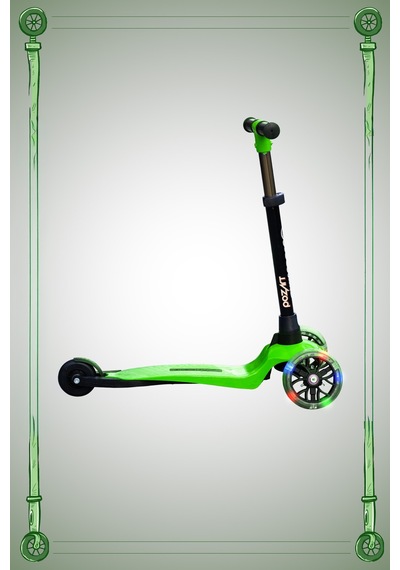 Scooter Yeni Leddy 3tekerli Led Işıklı 2+yaş 50kğ Taşıma Kapasiteli 3kademe Direksiyon Yeşil