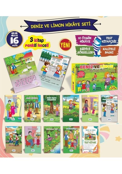 Orka 1. Sınıf Deniz ve Limon Hikaye Seti 10 Kitap