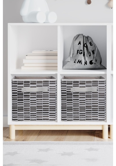 Adarya Home Dolap İçi Çamaşır Ve Oyuncak Düzenleyici Kapaksız Saklama Kutusu 30x30x30 Cm Zebra Diğer