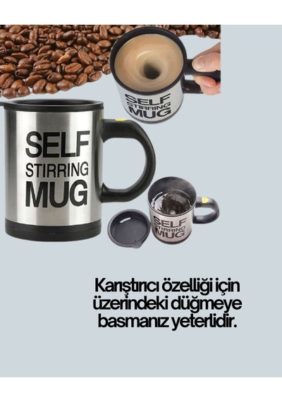 Otomatik Karıştırmalı Termos Kupa Ergonomik Tasarım Diğer