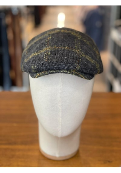 Hamze İngiliz London Model Kareli Kaşe Kumaş Kasket Şapka Gri