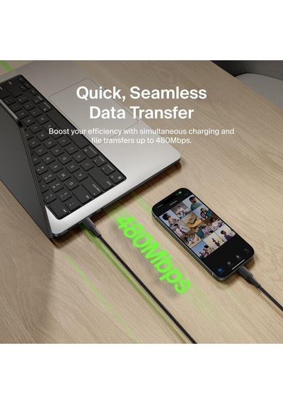 Belkin Cab025hq1mbk Boostcharge Pro 240w Usb-c To Usb-c Örgülü Kablo 1m - Siyah