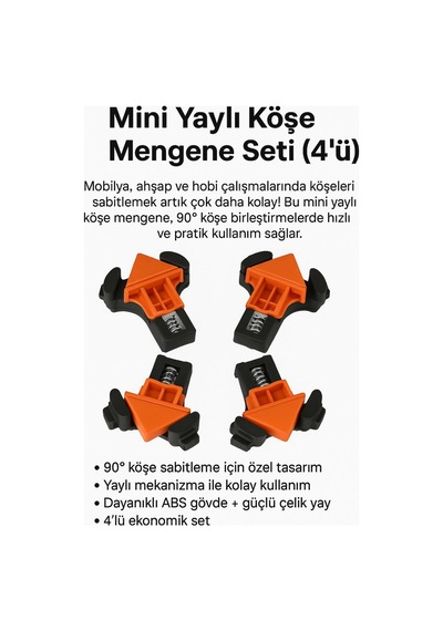 Merttools Mini Yaylı Köşe İşkence Seti 4 Parça