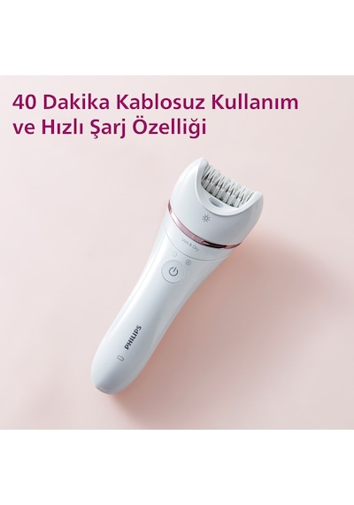 Philips BRE720/05 Epilatör (Yüz+Koltuk alti+Bikini Bölgesi+Bacak)Islak-Kuru,Işıklı,Kablosuz